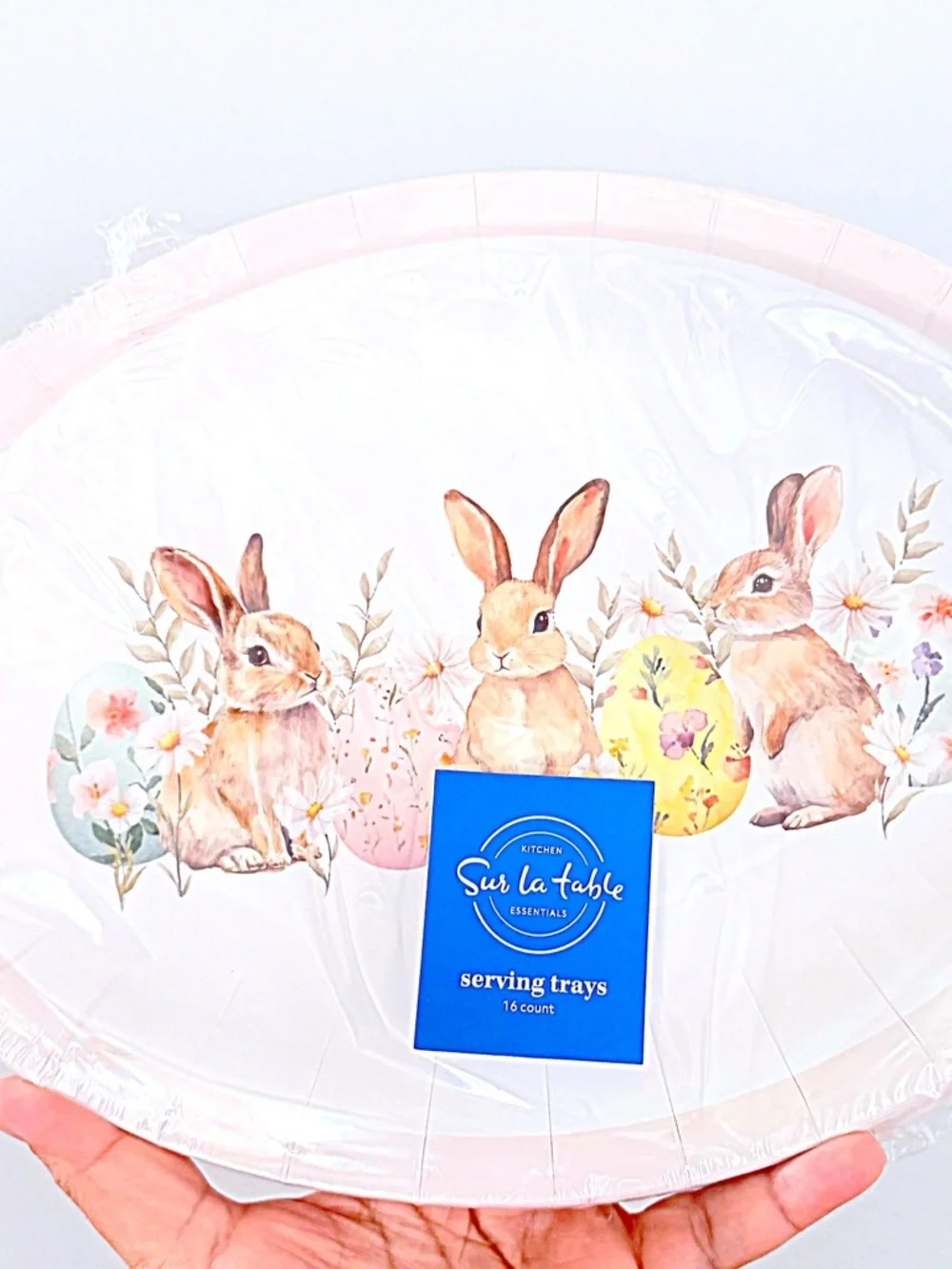Sur La Table Easter Eggs and Bunnies 16 piece Oval Serving Trays